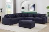 Picture of MORIO Fabric Sectional Modular Sofa with Ottoman (Dark Blue)