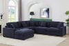 Picture of MORIO Fabric Sectional Modular Sofa with Ottoman (Dark Blue)