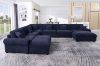 Picture of LARK Oversized Fabric Sectional Modular Sofa with Dual Ottomans (Dark Blue) 