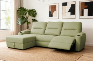 Picture of KIMBERLY Power Reclining Sectional Sofa with Drop-Down Console - Chaise Facing Left