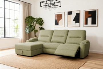Picture of KIMBERLY Power Reclining Sectional Sofa with Drop-Down Console - Chaise Facing Left