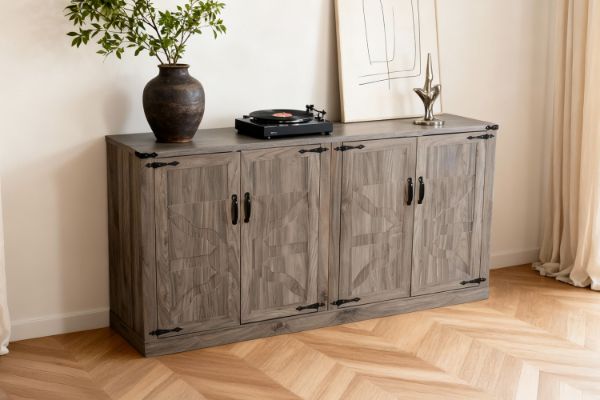 Picture of DORN 4-Door Storage Cabinet with Shelves (Grey)