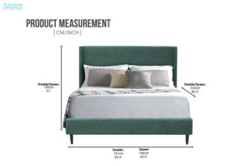 Picture of POOLE Bed Frame (Green Velvet) - Double
