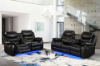 Picture of MODENA Reclining Sofa with LED (Black) - 3 Seat with Drop Down Cup Holders (3RRC)