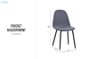 Picture of EMBER Dining Chair with Powder-Coated Metal Legs - Each