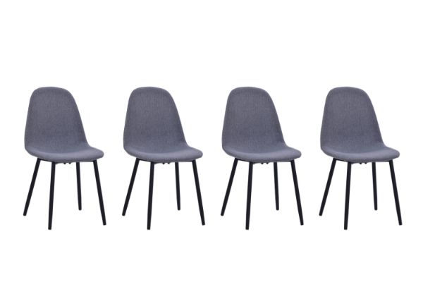 Picture of EMBER Dining Chair with Black Metal Legs - 4 Chairs in 1 Carton