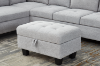 Picture of DEVON Fabric Sectional Sofa with Storage Ottoman (Grey)