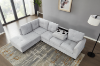 Picture of DEVON Fabric Sectional Sofa with Storage Ottoman (Grey) - Chaise Facing Left