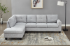 Picture of DEVON Fabric Sectional Sofa with Storage Ottoman (Grey) - Chaise Facing Left