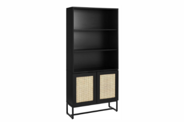 Picture of  [FLOOR MODEL CLEARANCE] SAILOR 168x80cm Bookshelf with Rattan Design (Black)