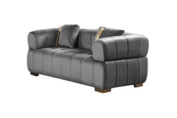 Picture of  [FLOOR MODEL CLEARANCE] VEGAS 2 Seater Chesterfield Velvet  Sofa (Grey)