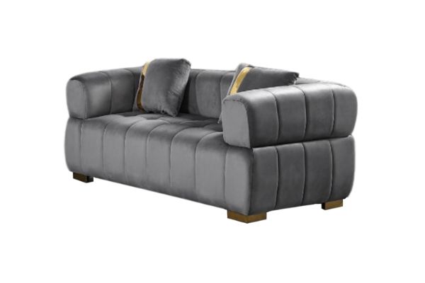 Picture of  [FLOOR MODEL CLEARANCE] VEGAS 2 Seater Chesterfield Velvet  Sofa (Grey)