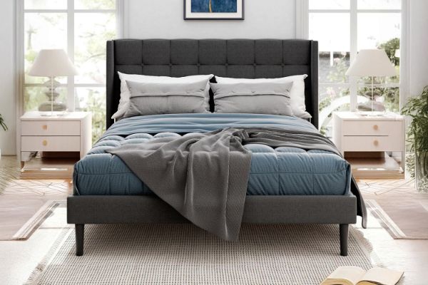 Picture of  [FLOOR MODEL CLEARANCE]  SONOMA Fabric Bed Frame (Dark Grey) in Queen Size