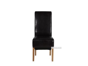 Picture of  [FLOOR MODEL CLEARANCE] RIVERLAND Upholstery Dining Chair in Black/Brown (Solid Oak)