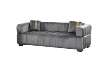 Picture of  [FLOOR MODEL CLEARANCE] VEGAS  3 Seater Chesterfield Velvet  Sofa (Grey)