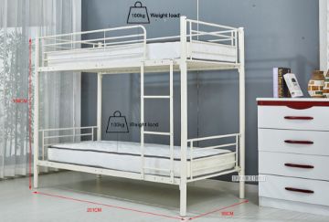 Picture of  [FLOOR MODEL CLEARANCE] STELLA Steel Single-Single Bunk Bed Frame (White) 
