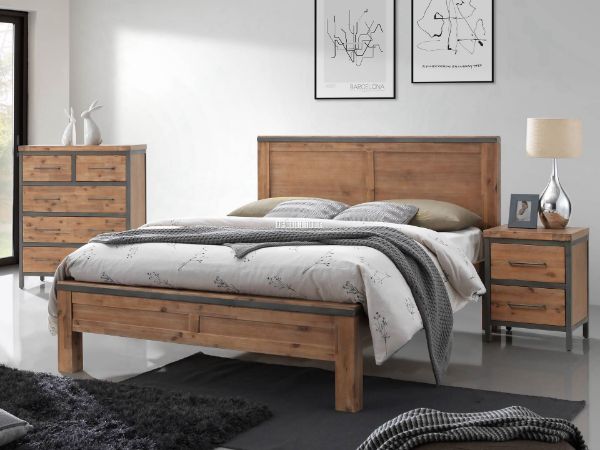 Picture of  [FLOOR MODEL CLEARANCE] KANSAS Acacia Wood Bed Frame in Super King Size 