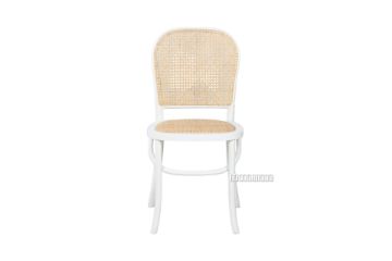Picture of  [FLOOR MODEL CLEARANCE] SYDNEE Solid Beech Rattan Back and Seat Dining Chair (White) 