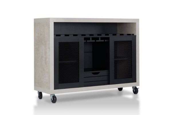 Picture of  [FLOOR MODEL CLEARANCE] RALYNA Wine Cabinet / Kitchen Island (Black)
