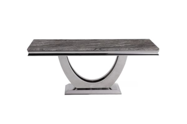 Picture of NUCCIO 180 Marble Top Stainless Steel Dining Table (Dark Grey)