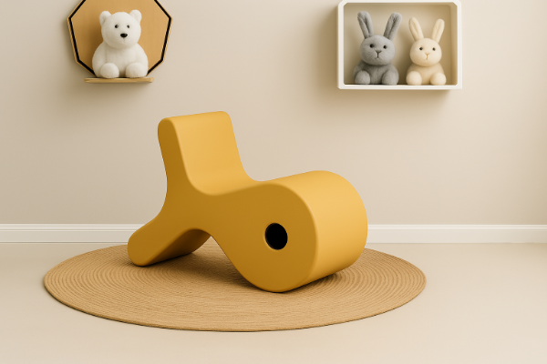 Picture of  [FLOOR MODEL CLEARANCE]  FISHBONE MultiFunction Chair/Side Table (Yellow)