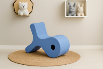 Picture of  [FLOOR MODEL CLEARANCE] FISHBONE MultiFunction Chair/Side Table (Blue)