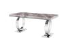 Picture of  [FLOOR MODEL CLEARANCE]  OMEGA 180 Marble Top Dining Table with Round Steel Legs