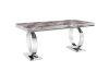 Picture of  [FLOOR MODEL CLEARANCE]  OMEGA 180 Marble Top Dining Table with Round Steel Legs
