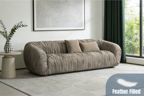 Picture of MOCHA 4 Seater Feather Filled Farbic Sofa