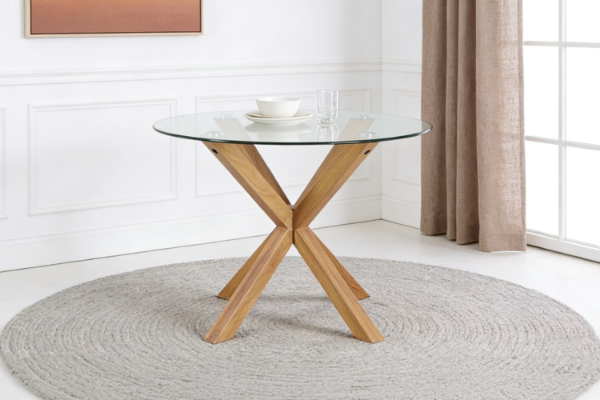 Picture of POLO Glass Round Dining Table - D100
