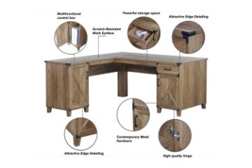 Picture of ELBIN L-Shaped Desk with Integrated Storage Compartment