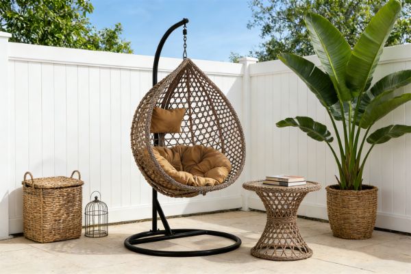 Picture of DAKOTA Rattan Outdoor Hanging Egg Chair (Brown)
