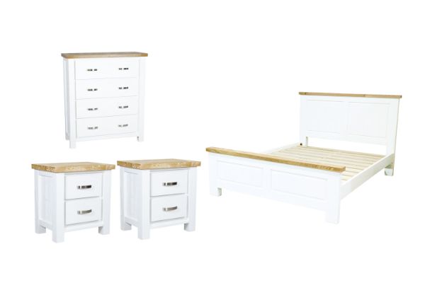 Picture of BRAMPTON Solid Wood Bedroom Combo Set in Super King Size - 4PC Combo