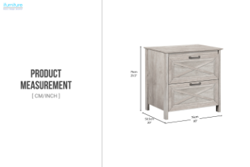 Picture of BALEN 2-Drawer File Cabinet (Washed Grey)