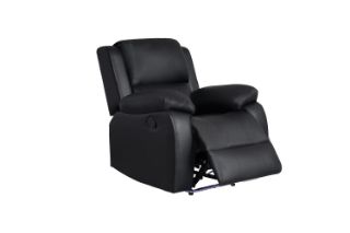 Picture of MARVIN Air Leather Manual Reclining Sofa Range (Black) - 1 Seat Recliner Chair (1R)