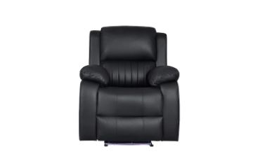 Picture of MARVIN Air Leather Manual Reclining Sofa Range (Black) - 1 Seat Recliner Chair (1R)