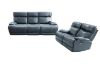 Picture of SOMIA Top-Grain Leather Manual Reclining Sofa Range (Dark Blue)