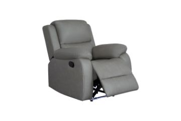 Picture of MARVIN Air Leather Manual Reclining Sofa Range (Grey) - 1 Seat Recliner Chair (1R)