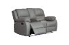 Picture of MARVIN Air Leather Manual Reclining Sofa Range (Grey) - 2 Seat with Cup Holders and Storage (2RRC)