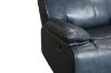 Picture of SOMIA Top-Grain Leather Manual Reclining Sofa Range (Dark Blue) - 1 Seat Recliner Chair (1R)
