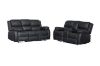 Picture of MARVIN Air Leather Manual Reclining Sofa Range (Black) - 3 Seat with Drop Down Cup Holders & Wireless Charger (3RRC)