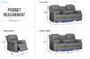 Picture of MARVIN Air Leather Manual Reclining Sofa Range with LED & Console & Wireless Charger (Grey)