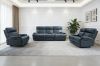 Picture of SOMIA Top-Grain Leather Manual Reclining Sofa Range (Dark Blue)