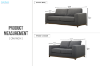 Picture of SIESTA 3+2 Fabric Sofa Range (Dark Grey) - 2 Seater