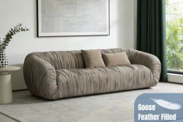 Picture of MOCHA 4 Seater Goose Feather Filled Farbic Sofa