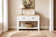 Picture of BRAMPTON 2-Drawer Solid Wood Console Table with Shelf