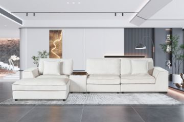 Picture of MIRANDA Modular Sofa with Ottoman & Console Power & USB Ports - Water Resistant