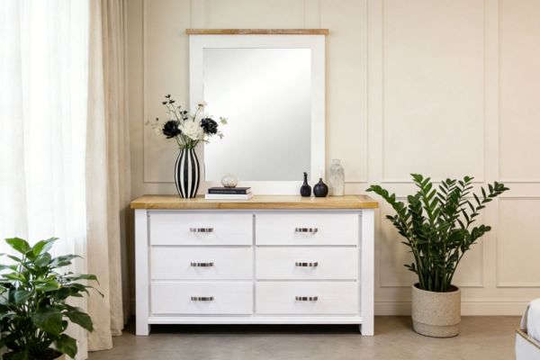 Picture of BRAMPTON 6-Drawer Solid Wood Dresser with Mirror