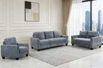 Picture of ANTONIA 3/2/1 Seater Fabric Sofa Range (Blue) 