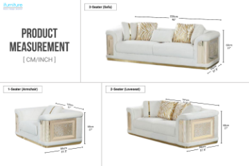 Picture of ANCONA 3/2/1 Seater Velvet Sofa (Beige)